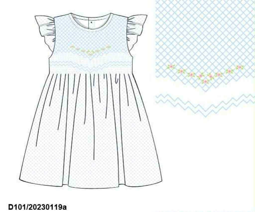 Pre Order 133: Bonnie Blue- Girls Knit Dress