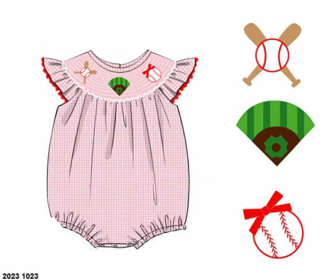 Pre Order 132: Grand Slam Threads- Girls Woven Bubble