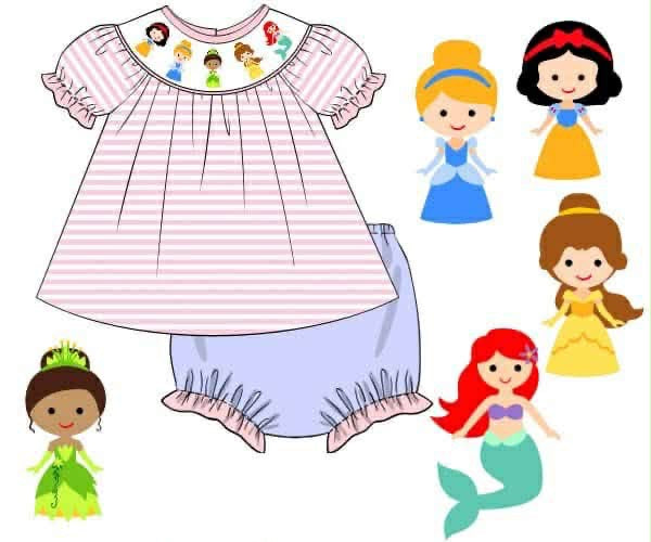 Pre Order 141: Girls Only- Princess Knit Bloomer Set