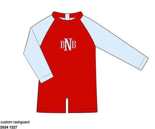 Pre Order 137: Grand Ole Swim- Boys 1pc Rash Guard Swim