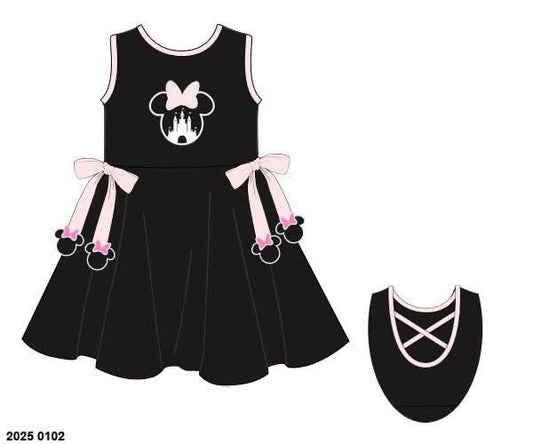 RTS: Earrey Mouse- Girls Knit Twirl Dress