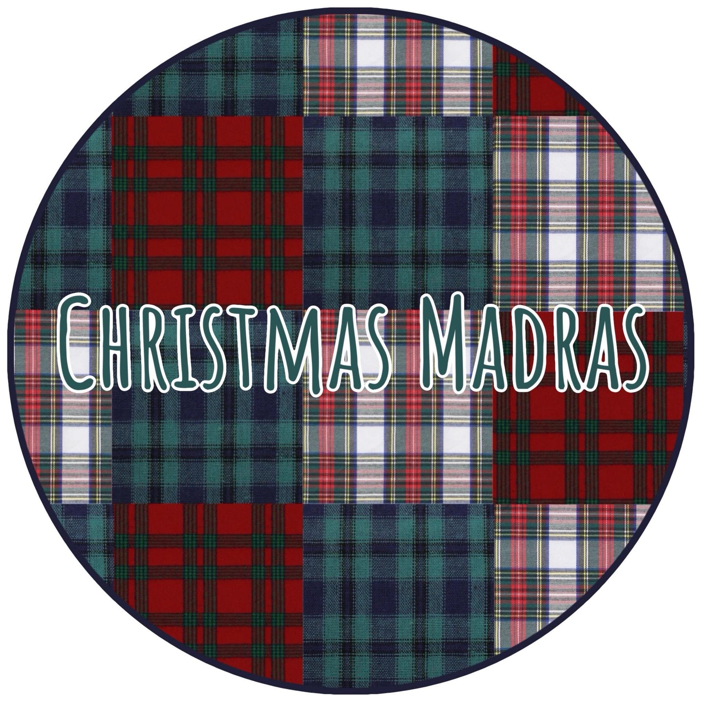 RTS: Christmas Madras- Girls 3pc Bubble Short Set