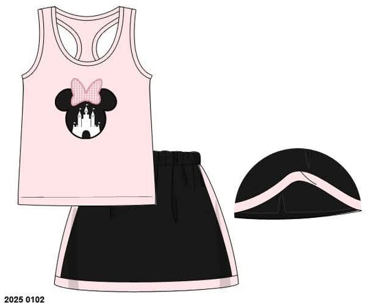 RTS: Earrey Mouse- Girls Knit Skort Set