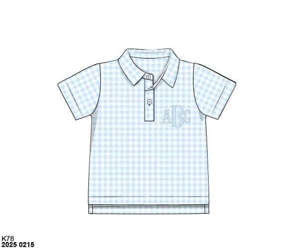 Pre Order 133: Bonnie Blue- Boys Knit Polo