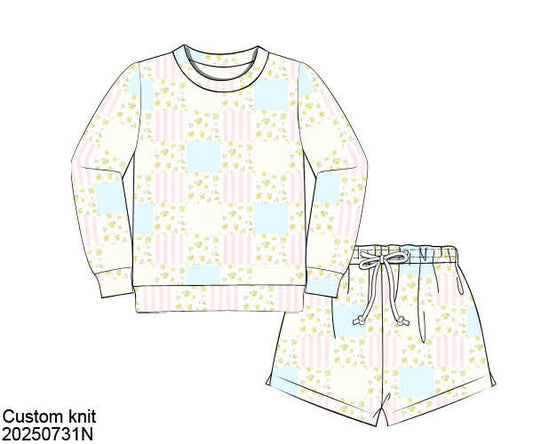 RTS: Girls Only- Mom/Mini Polly Patchwork Knit Lounge Set