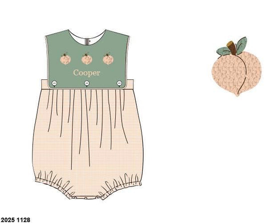 Pre Order 139: Just Peachy- Boys Woven French Knot Bubble