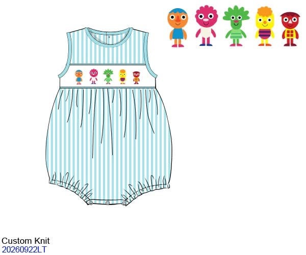 Pre Order 151: Sing-along Friends- Boys Smocked Knit Bubble
