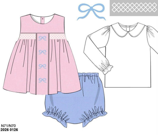 RTS: Girls Only- 3pc Corduroy Bloomer Set