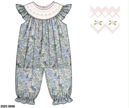 RTS: Girls Only- Bellamy Floral Woven Romper