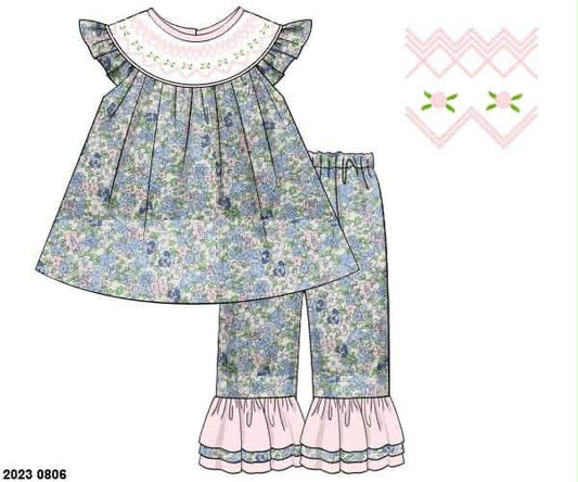 RTS: Girls Only- Bellamy Floral Woven Pant Set