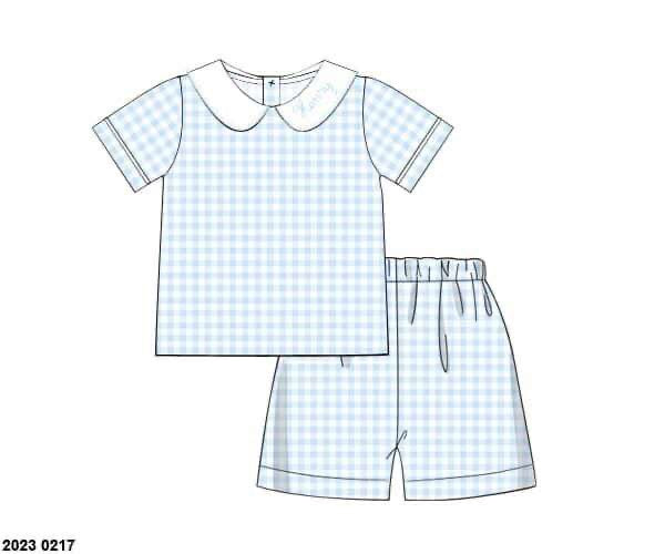 Pre Order 133: Bonnie Blue- Boys Knit Short Set