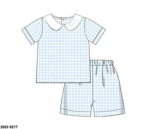 Pre Order 133: Bonnie Blue- Boys Knit Short Set