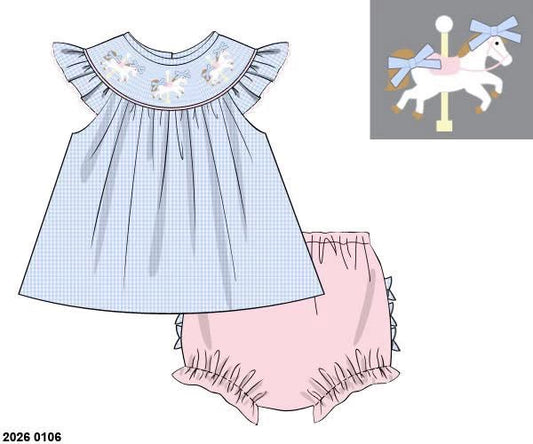 RTS: Girls Only- Carousel Bloomer Set