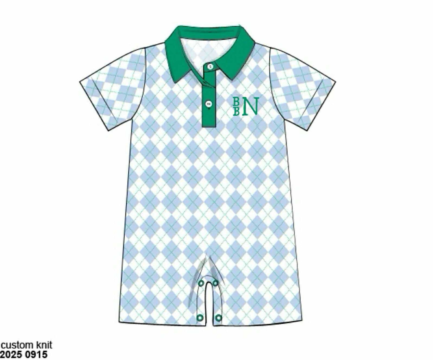 Pre Order 133: Country Club Prep- Boys Knit Romper