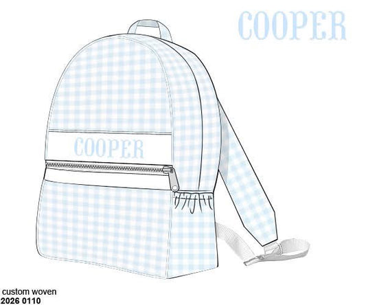 Pre Order 139: Baby Blue Gingham- Smocked Backpack