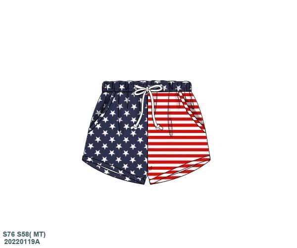 Pre Order 137: Stars & Stripes- Dad/Mini Woven Swim Shorties