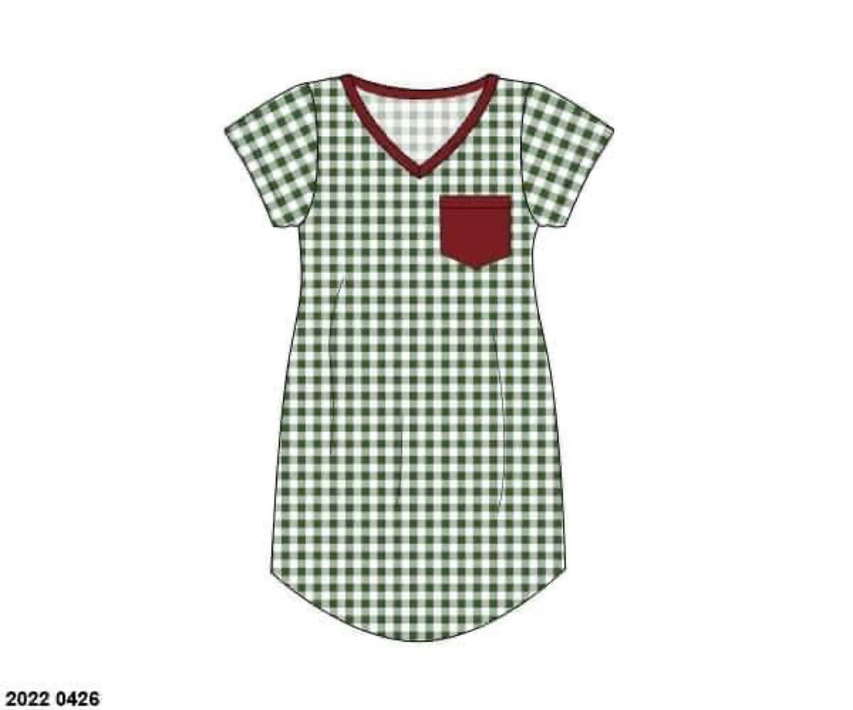 RTS: Family Lounge- Green Gingham Mom/Mini Gown