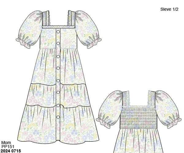 RTS: Reese's Bunnies- Mom Woven Midi Dress