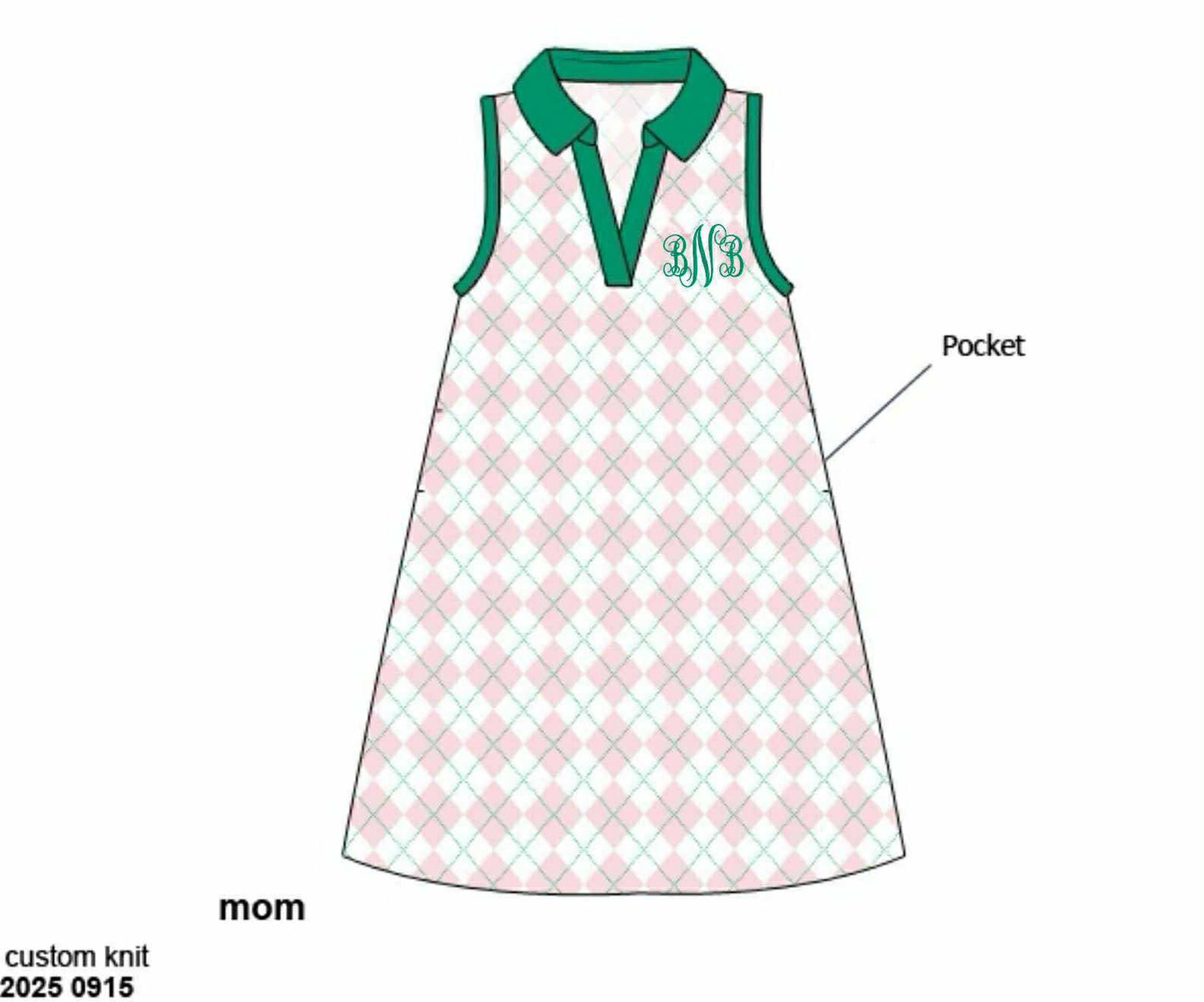 Pre Order 133: Country Club Prep- Mom/Mini Knit Polo Dress