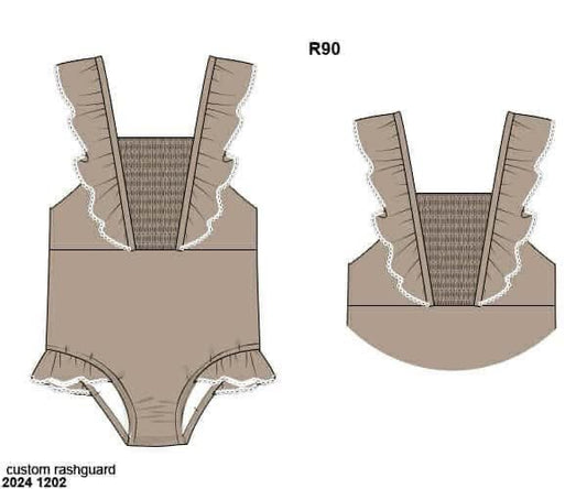 RTS: Driftwood Swim- Girls 1pc Rash Guard