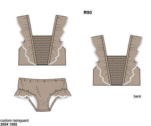 RTS: Driftwood Swim- Girls 2pc Rash Guard