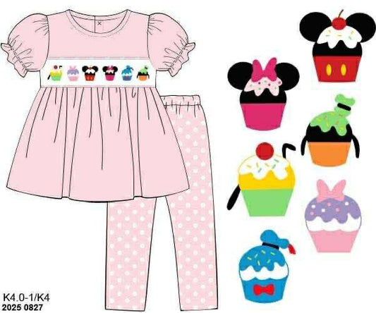 Pre Order 133: Hotdog Cupcakes- Girls Knit Legging Set