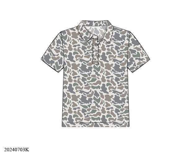 RTS: Causey Camo- Boys Knit Polo