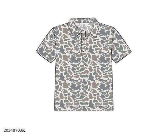 Pre Order 139: Causey Camo- Boys Knit Polo