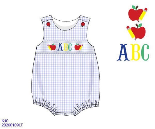 Pre Order 139: ABC, 123- Boys Woven Bubble