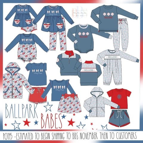 Pre Order 145: Baseball Babes- Boys French Knot Bubble