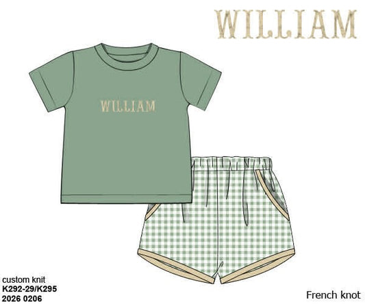 Pre Order 141: Neutral French Knot Sets- Boys Feldspar Knit Shortie Set