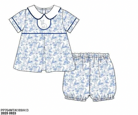 RTS: Bunny Toile- Boys Woven Float Set (No Monogram)