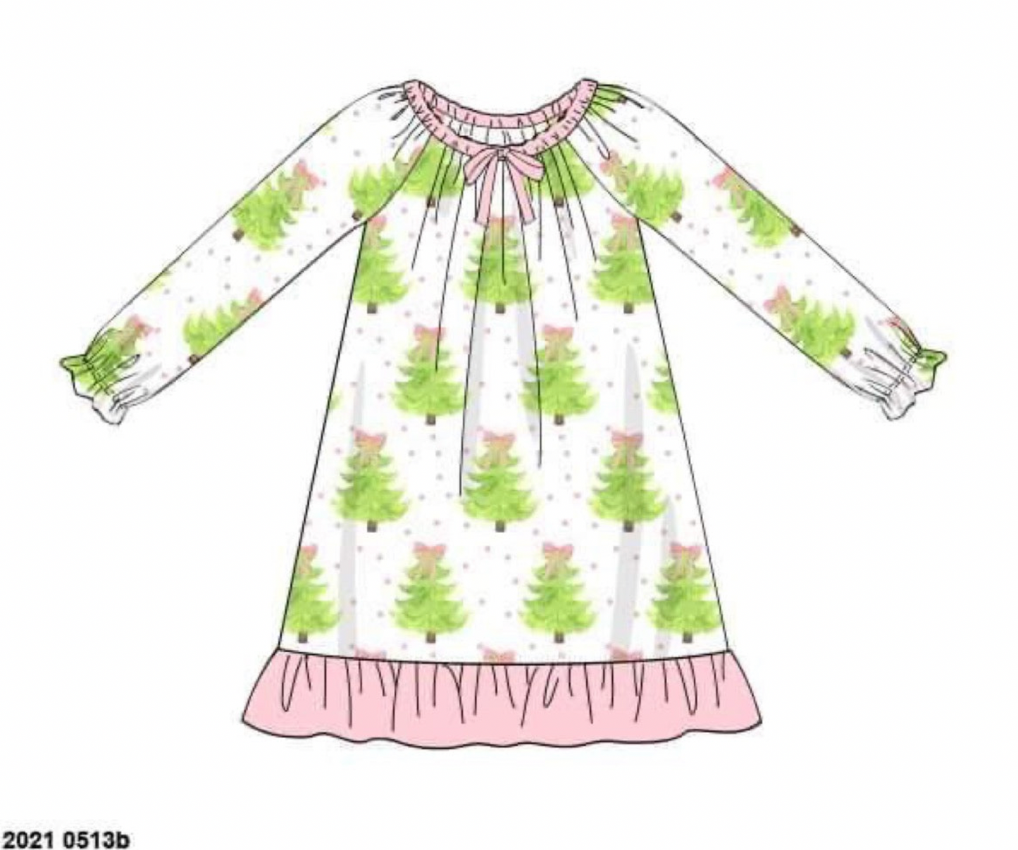 RTS: Watercolor Trees- Girls Knit Gown