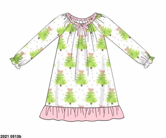 RTS: Watercolor Trees- Girls Knit Gown