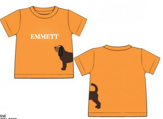 RTS: Neyland Collection- Boys Side Dog Knit Shirt "Emmett"