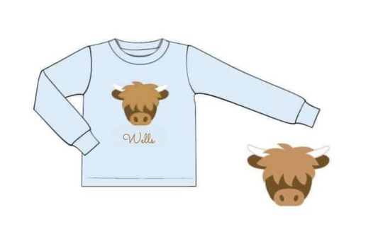 RTS: Highlands Cow- Boys Knit Shirt "WELLS"
