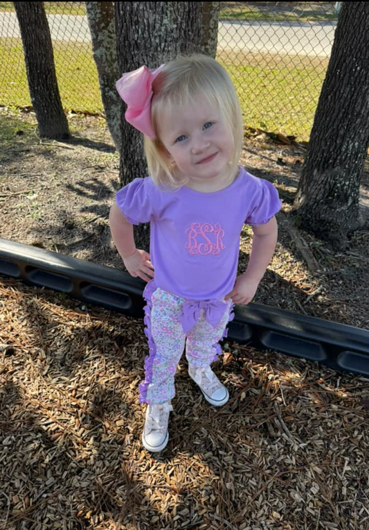 RTS: Parrish Pretties- Girls Brynn Floral Knit Jogger Set (Without Monogram)