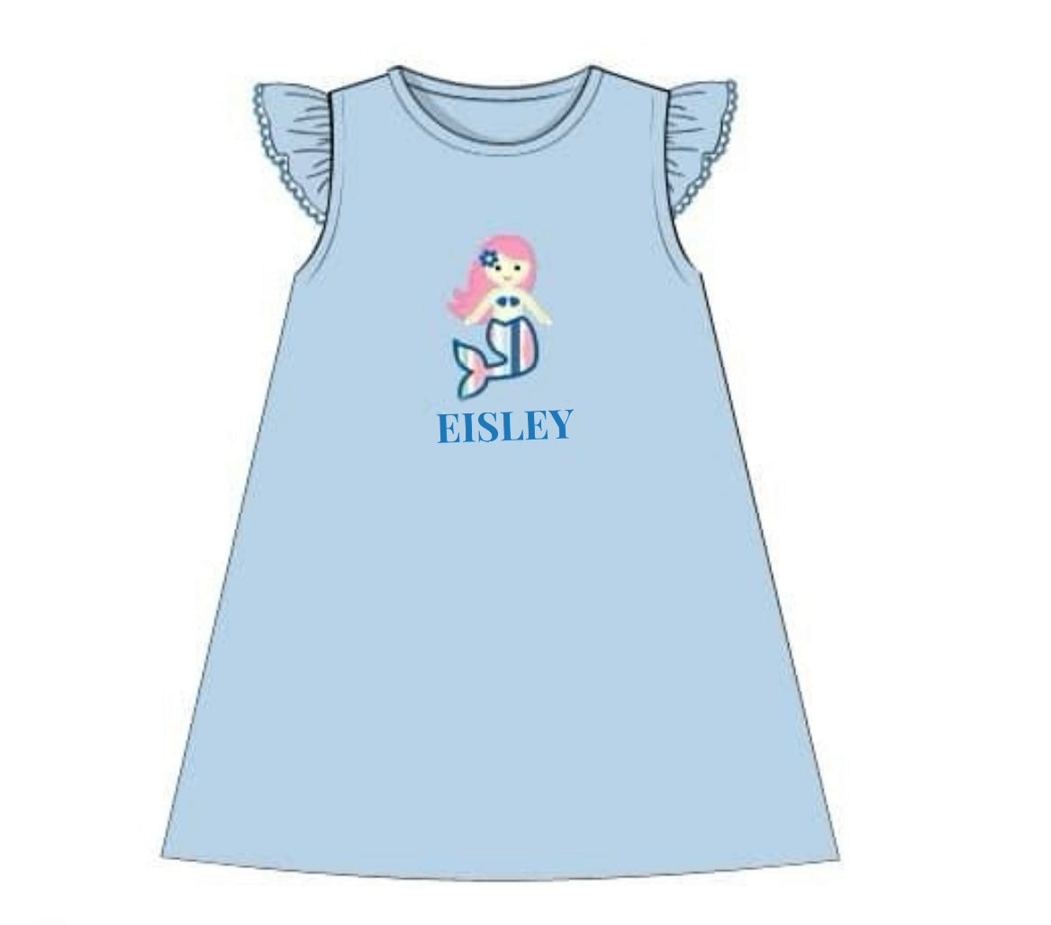 RTS: Whales & Mermaid Collection- Girls Knit Dress "Eisley"