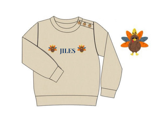 RTS: French Knot Turkey Sweaters- Boys "Jiles"