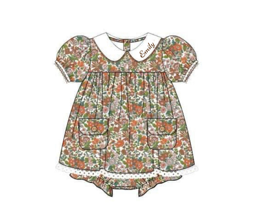 RTS: Hayes Floral- Girls Woven Bubble "Emily"