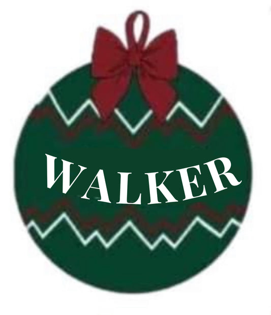 RTS: Green & Garnet-Christmas Smocked Ornament -"Walker"