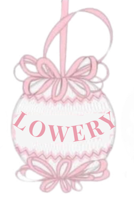 RTS: Christmas Girls Smocked Ornament- "Lowery"