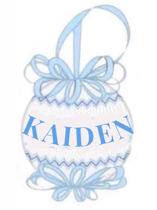 RTS: Christmas Boys Smocked Ornament- "Kaiden"