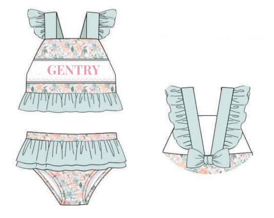 RTS: Spring Finlee- Girls 2pc Name Smock Swim "GENTRY"