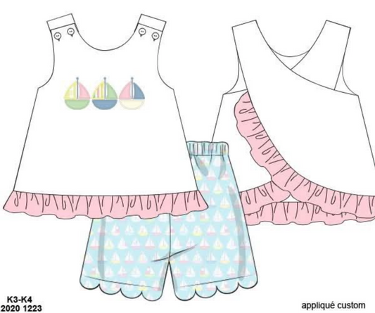 RTS: St. Augustine- Girls Scalloped Short Set