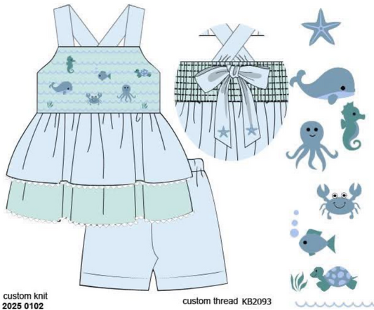 RTS: DEFECT- Riptide- Girls Knit Biker Short Set