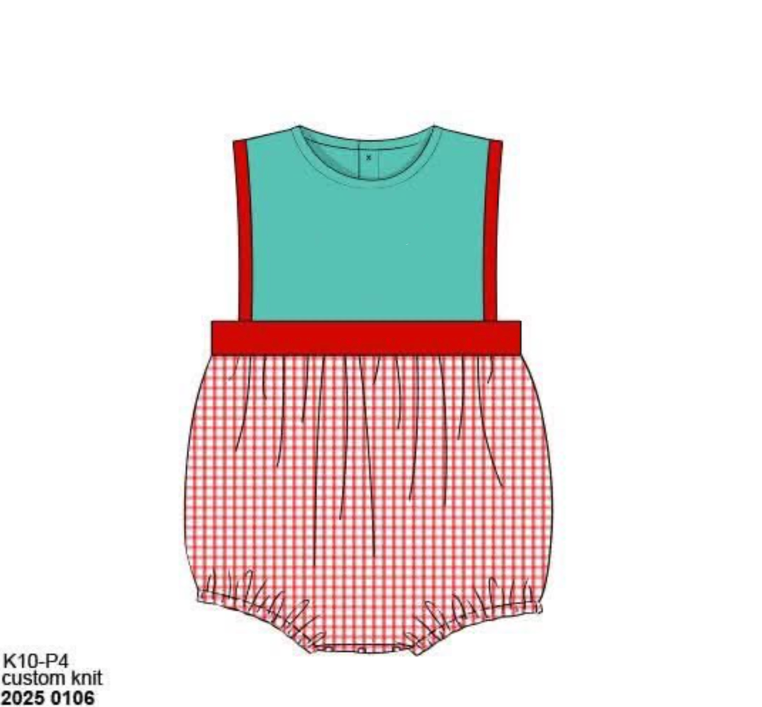 RTS: DEFECT- Strawberry Field- Boys Sunsuit