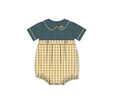 RTS: Linen Sunflowers- Boys Bubble "HLT"