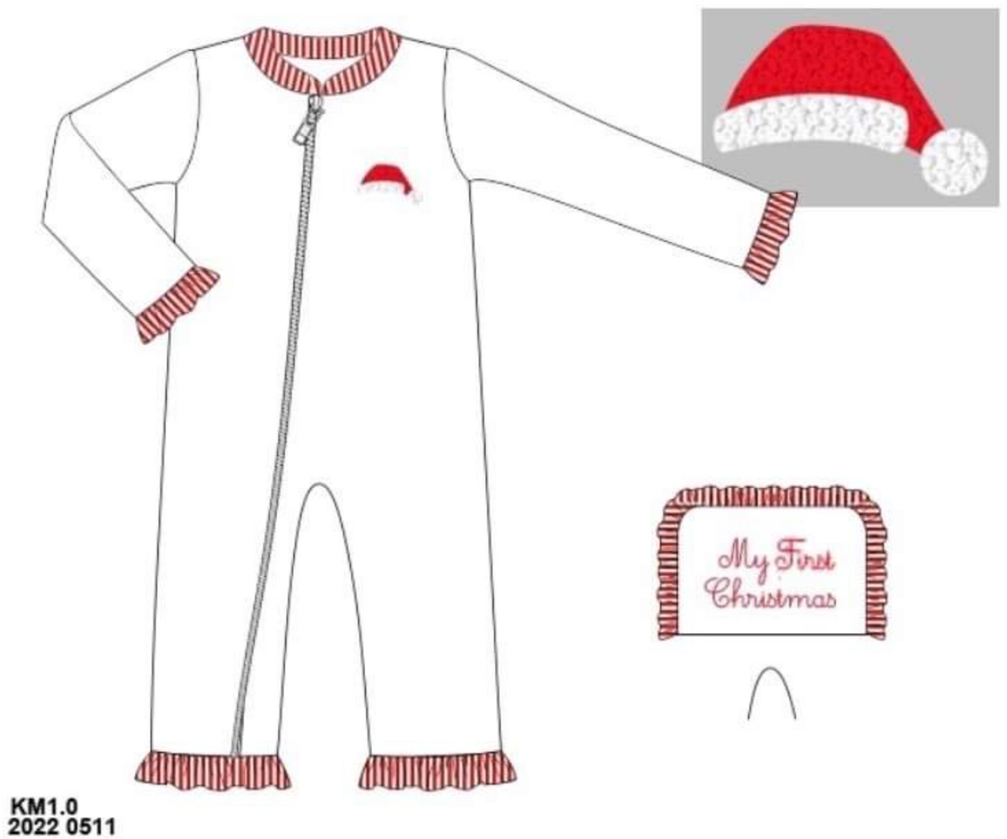 RTS: Christmas Lounge- My First Girls Fitted 1pc