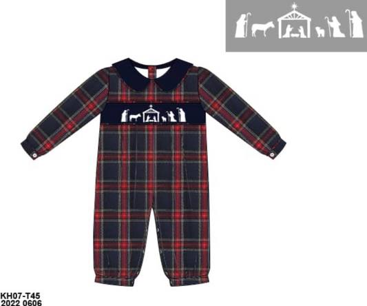 RTS: A Child is Born- Boys Smocked Romper